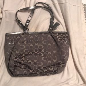Silver large coach purse